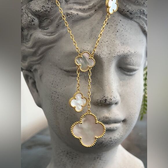 18k Gold Plated Lucky Clover Alhambra Magic Necklace - Picture 13 of 17